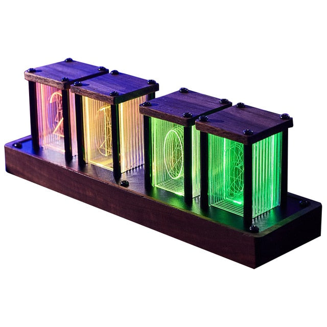 Retro Nixie Glow Tube Clock with Modern style