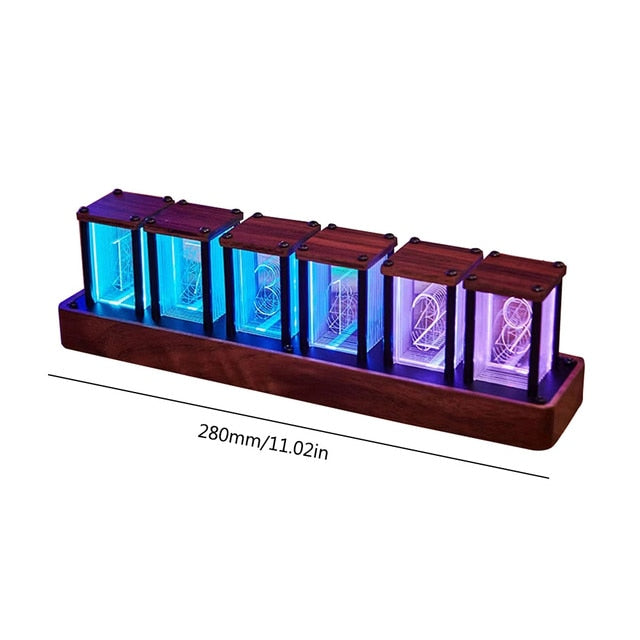 Retro Nixie Glow Tube Clock with Modern style