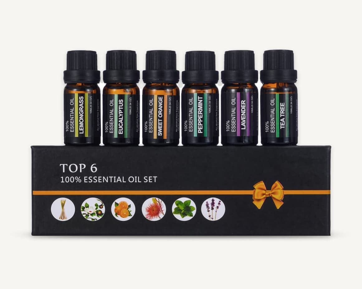 Natural Aromatherapy Essential Oil Set 6x10ml